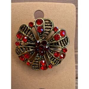 Vintage Style Antique Red Gold Jewelry Brooch Fashion Jewelry FAST SHIP